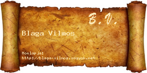 Blaga Vilmos névjegykártya